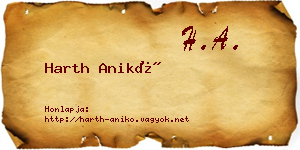 Harth Anikó névjegykártya